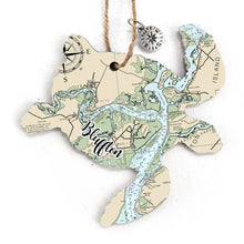 Load image into Gallery viewer, Wood Ornament - Turtle - Custom MAP Location- Best Seller!