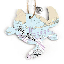 Load image into Gallery viewer, Wood Ornament - Turtle - Custom MAP Location- Best Seller!