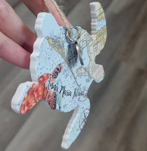 Load image into Gallery viewer, Wood Ornament - Turtle - Custom MAP Location- Best Seller!