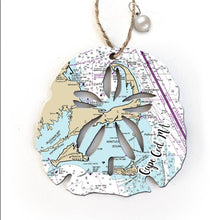 Load image into Gallery viewer, Wood Ornament - Sand Dollar Shape- Custom Map- BEST SELLER!`