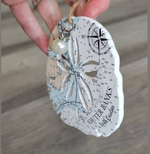 Load image into Gallery viewer, Wood Ornament - Sand Dollar Shape- Custom Map- BEST SELLER!`
