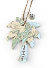 Load image into Gallery viewer, Wood Ornament - Palm Tree Shape- Custom Map Location
