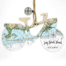 Load image into Gallery viewer, Wood Bicycle Ornament with Map Custom Location!
