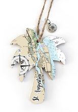 Load image into Gallery viewer, Wood Ornament - Palm Tree Shape- Custom Map Location
