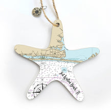 Load image into Gallery viewer, Wood Ornament - Starfish Shape- Custom Map Location
