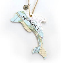 Load image into Gallery viewer, Wood Ornament - Dolphin Shape - Custom Map Location
