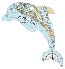 Load image into Gallery viewer, Wood Ornament - Dolphin Shape - Custom Map Location
