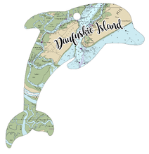 Load image into Gallery viewer, Wood Ornament - Dolphin Shape - Custom Map Location
