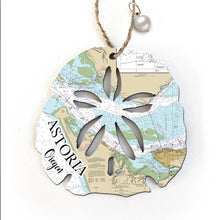 Load image into Gallery viewer, Wood Ornament - Sand Dollar Shape- Custom Map- BEST SELLER!`

