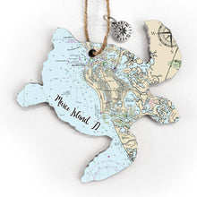 Load image into Gallery viewer, Wood Ornament - Turtle - Custom MAP Location- Best Seller!
